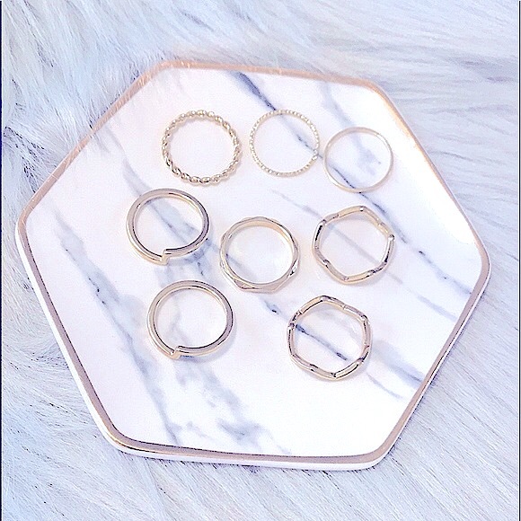 🆕Trendy💍Boho Stackable Gold 8pc Ring Set - Picture 1 of 16